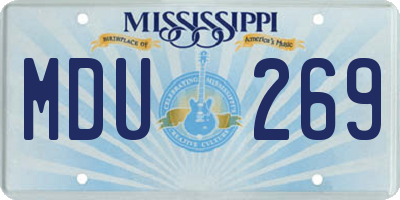 MS license plate MDU269