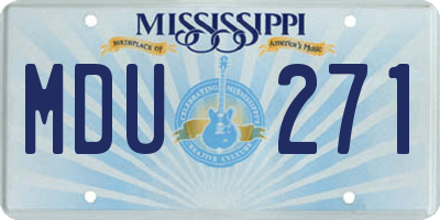 MS license plate MDU271