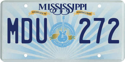 MS license plate MDU272