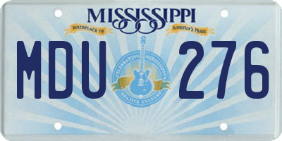 MS license plate MDU276