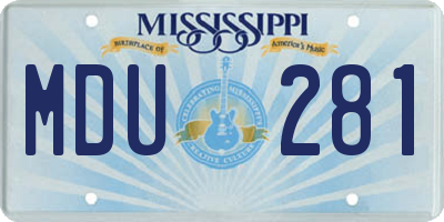 MS license plate MDU281