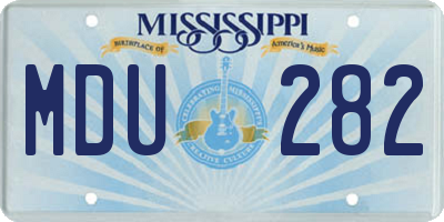 MS license plate MDU282