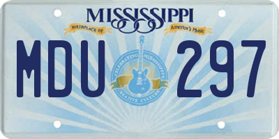 MS license plate MDU297