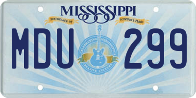 MS license plate MDU299