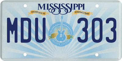 MS license plate MDU303