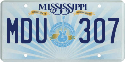 MS license plate MDU307