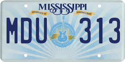 MS license plate MDU313