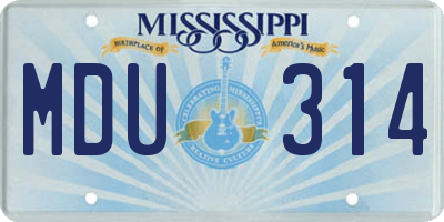MS license plate MDU314