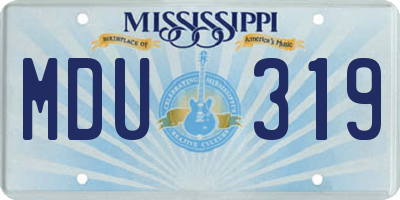 MS license plate MDU319