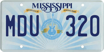 MS license plate MDU320