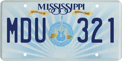 MS license plate MDU321