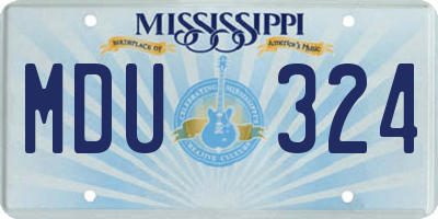 MS license plate MDU324