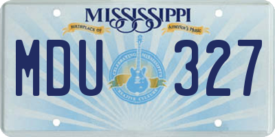 MS license plate MDU327