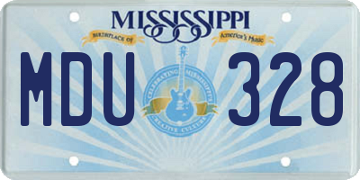 MS license plate MDU328