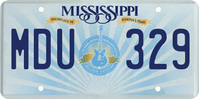 MS license plate MDU329