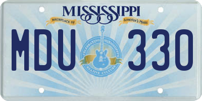 MS license plate MDU330