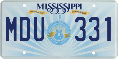 MS license plate MDU331