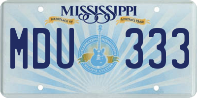MS license plate MDU333