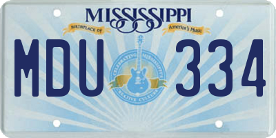 MS license plate MDU334