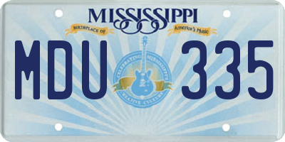 MS license plate MDU335