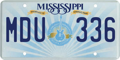 MS license plate MDU336