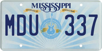 MS license plate MDU337
