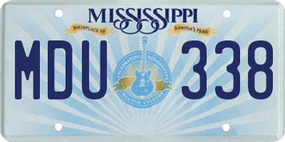 MS license plate MDU338