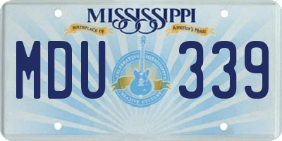 MS license plate MDU339