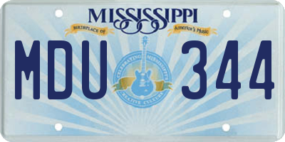 MS license plate MDU344