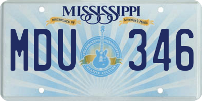 MS license plate MDU346