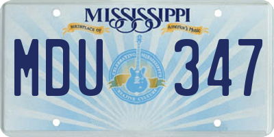 MS license plate MDU347