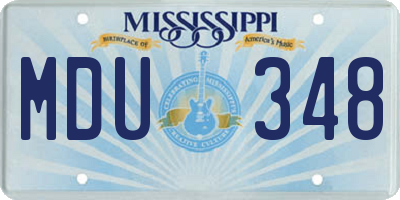 MS license plate MDU348