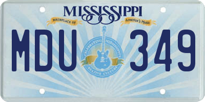 MS license plate MDU349