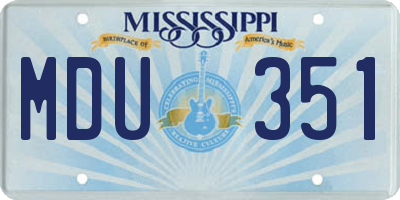MS license plate MDU351