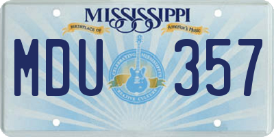 MS license plate MDU357