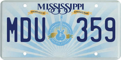 MS license plate MDU359