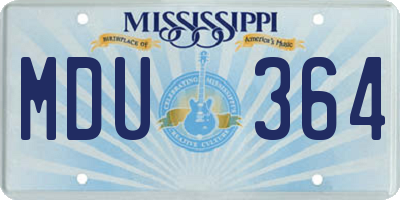 MS license plate MDU364