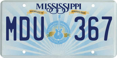 MS license plate MDU367