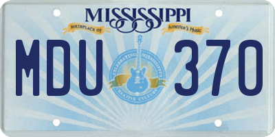 MS license plate MDU370