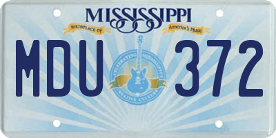 MS license plate MDU372