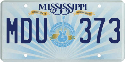 MS license plate MDU373