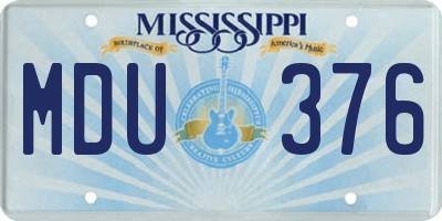 MS license plate MDU376