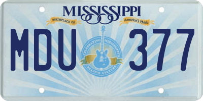 MS license plate MDU377