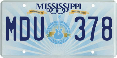 MS license plate MDU378