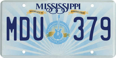 MS license plate MDU379
