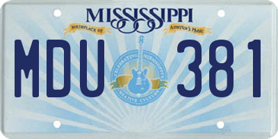 MS license plate MDU381