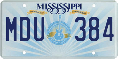 MS license plate MDU384