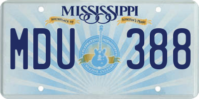 MS license plate MDU388