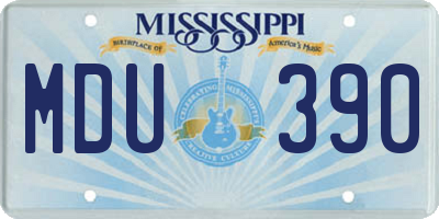 MS license plate MDU390