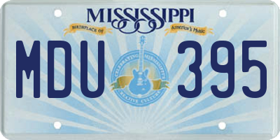 MS license plate MDU395